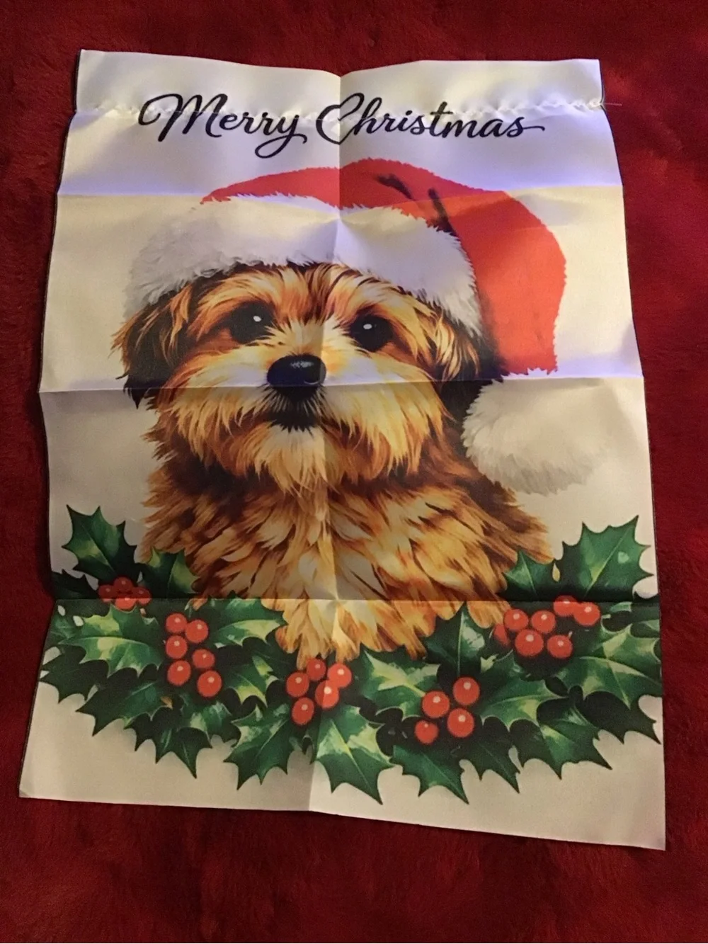 Holiday dog mini garden flag